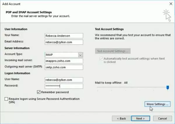 Как настроить Imap в Outlook