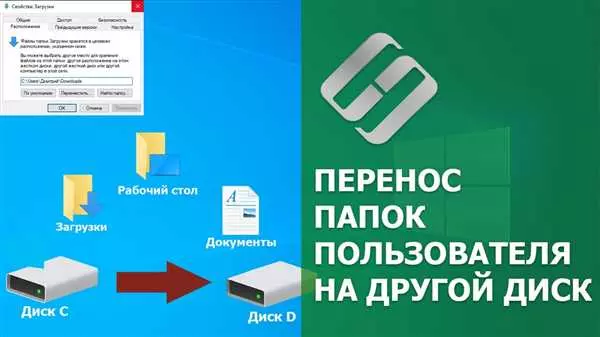 Перенос папки загрузки на диск Д