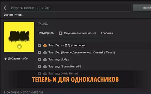 Музыку из ВК расширение