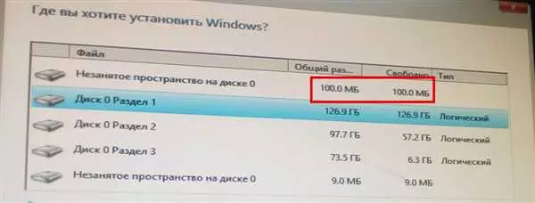 Нам не удалось создать новый или найти существующий разделы