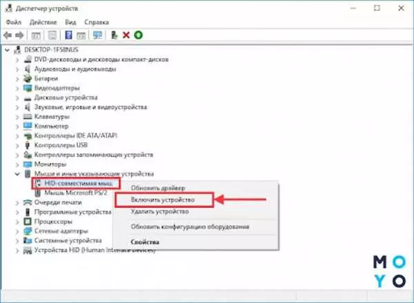 Нет тачпада в диспетчере устройств Windows 10