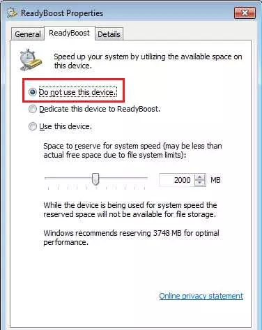 Ускорение работы Windows 10 с помощью ReadyBoost