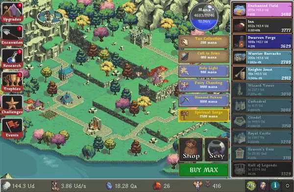 Realm grinder - лучшая стратегическая игра о королевствах и битвах.